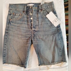 Zara Distressed Blue Jean Shorts for Women